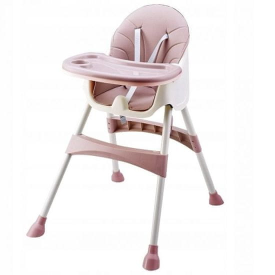 EcoToys Jídelní židlička 2v1 růžová