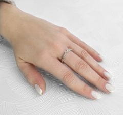 Beneto Půvabný stříbrný prsten s čirými zirkony AGG389 (Obvod 52 mm)