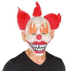 TWM Halloweenská maska hororový klaun latex červená / bílá