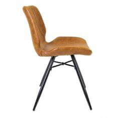 TWM jídelní židle 55 x 81,5 cm umělá kůže/ocel koňaková