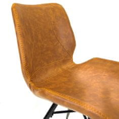 TWM jídelní židle 55 x 81,5 cm umělá kůže/ocel koňaková