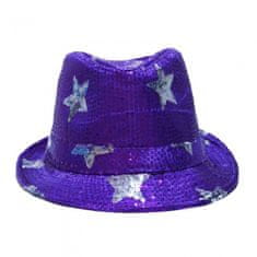 TWM Unisex fialový flitrový hvězdicový klobouk