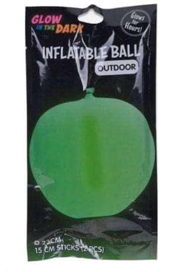 TWM 23 cm v latexově zelené barvě 3dílný balónek svítící ve tmě