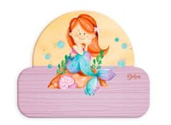 TWM Cedule se jménem Mořská panna holčičí 12 x 17 cm, růžové dřevo