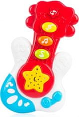TWM 18 cm bílá a červená hračka na elektrickou kytaru pro juniory