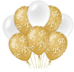 TWM balónky 25 let dámské latexové zlaté / bílé