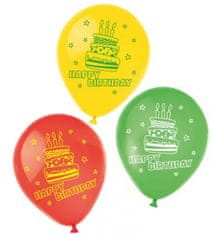 TWM balónky Všechno nejlepší k narozeninám 22,8 cm latex 6 ks