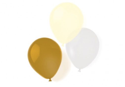 TWM balónky 25,4 cm zlato / žlutá / bílý latex 8 ks