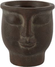 TWM Květináč Ming 12,5 x 14 cm hnědá keramika