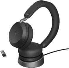 Jabra Evolve2 75, USB-A, stojánek, černá