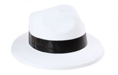 TWM bílý gangsterský klobouk s černým páskem