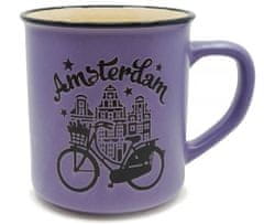 TWM Hrnek Amsterdam Bike 300 ml fialovo-černá keramika