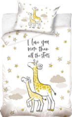 TWM Povlak na přikrývku Baby Giraffe 90 x 120 cm bílá bavlna
