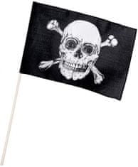 TWM zvlněná vlajková lebka 45 cm černo/bílý polyester