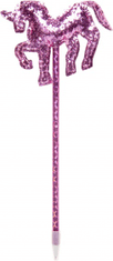 TWM třpytivé kuličkové pero růžové jednorožčí hlava