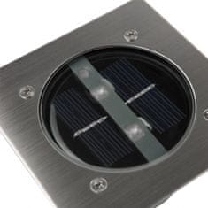 TWM zemní spot Carlo solární led 10,5 x 5 cm nerezová ocel stříbrná