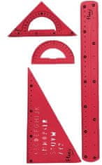 TWM sada silikonových pravítek 37 x 18,5 cm červená 4 ks