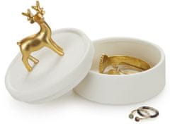 TWM Šperkovnice Jelen 10,4 x 9,8 cm porcelán bílá/zlatá
