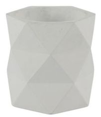 TWM Květináč Rombo 13 x 13 x 12,5 cm bílá hlína