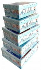 TWM Zmrazené modré a bílé úložné boxy 5 ks