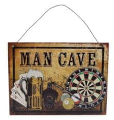 TWM Nástěnná dekorace Man Cave 20 x 15 cm ocelová hnědá