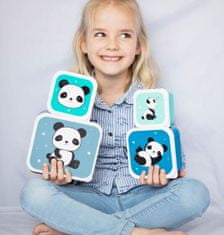 TWM Panda junior polyetylénová modrá 4dílná jídelní souprava