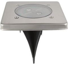 TWM Podlahový bod Torino LED 12 x 13,2 cm nerezová ocel IP44 stříbrná