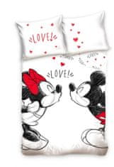 TWM Povlak na přikrývku Mickey & Minnie 140 x 200 cm bílý