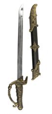 TWM pirátský meč s pochvou zlatá / černá 52 cm