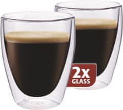 TWM dvoustěnná sklenice na kávu 10,5 cm čiré sklo 2 ks
