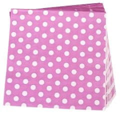 TWM Dots Girls ubrousky 33 cm, papírově růžové 20 kusů