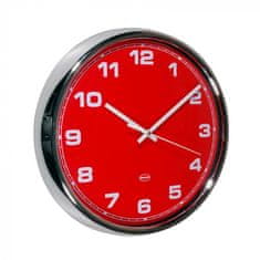 TWM Nástěnné hodiny Sweeping 30 cm červené sklo