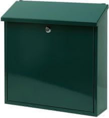 TWM Nástěnná poštovní schránka Malagan 37 x 11,5 cm ocelově zelená