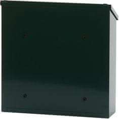 TWM Nástěnná poštovní schránka Malagan 37 x 11,5 cm ocelově zelená