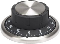 TWM magnetický časovač 9,4 x 9,4 cm nerezová ocel černá/stříbrná