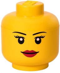 TWM box hlava na uskladnění Dívka velká 24 x 27 cm žlutý polypropylen