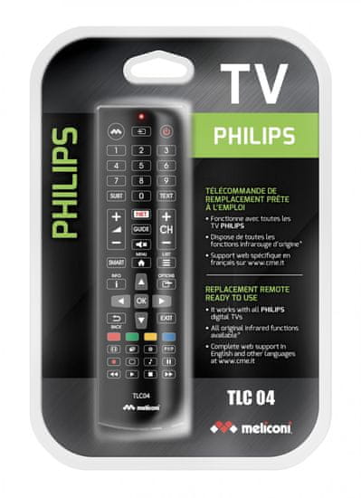 Meliconi TLC04, univerzální ovladač TV Philips