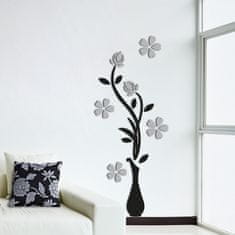 TWM samolepky na zeď siluety květin 47 x 70 cm černá / stříbrná