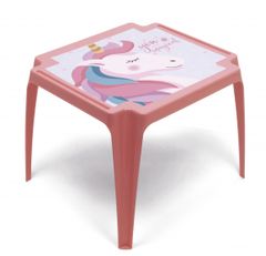 TWM Stůl Unicorn 44 x 50 cm červený / růžový polypropylen
