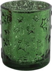 TWM držák na čajovou svíčku Kady 8,5 x 10 cm zelené sklo