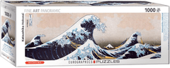 EuroGraphics Panoramatické puzzle Velká vlna na pobřeží Kanagawy 1000 dílků