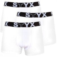 Styx 3PACK pánské boxerky sportovní guma nadrozměr bílé (R10616161) - velikost 5XL