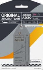 Aviationtag přívěsek ze skutečného letadla A330 Thomas Cook Airlines, registrace G-MLJL - šedá