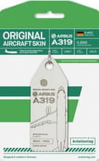 Aviationtag přívěsek ze skutečného letadla A319-100 - D-ASTZ