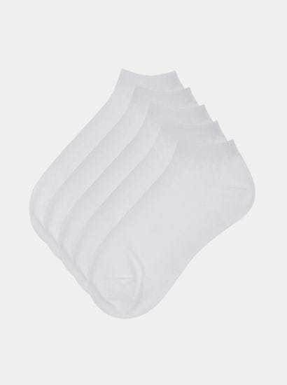 Jack&Jones Sada pěti párů bílých pánských ponožek Jack & Jones Dongo