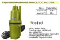 Extol Craft Čerpadlo membránové hlubinné 300 W 1400 l / hod. Extol 414171