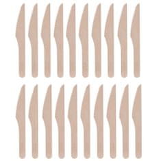 Excellent Houseware Jednorázové dřevěné nože sada 20 kusů Ideální jako příbory BBQ nebo piknikové příbory