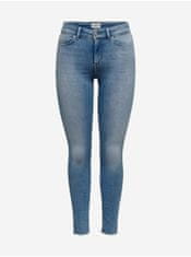ONLY Modré dámské skinny fit džíny s vyšisovaným efektem ONLY Blush S/32