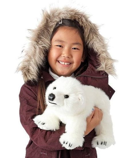 Folkmanis Puppets Mládě polárního medvěda 40 cm (pohyblivý plyšák na ruku)