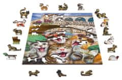 Wooden city Dřevěné puzzle Koťata v Benátkách 2v1, 75 dílků EKO